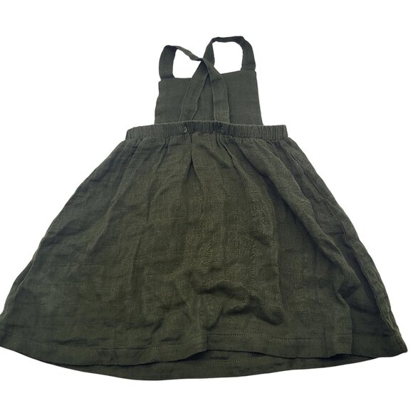 Angel Dear Baby Toddler 18-24M Olive Green Organic Cotton Romper Dress NWT - Picture 2 of 5